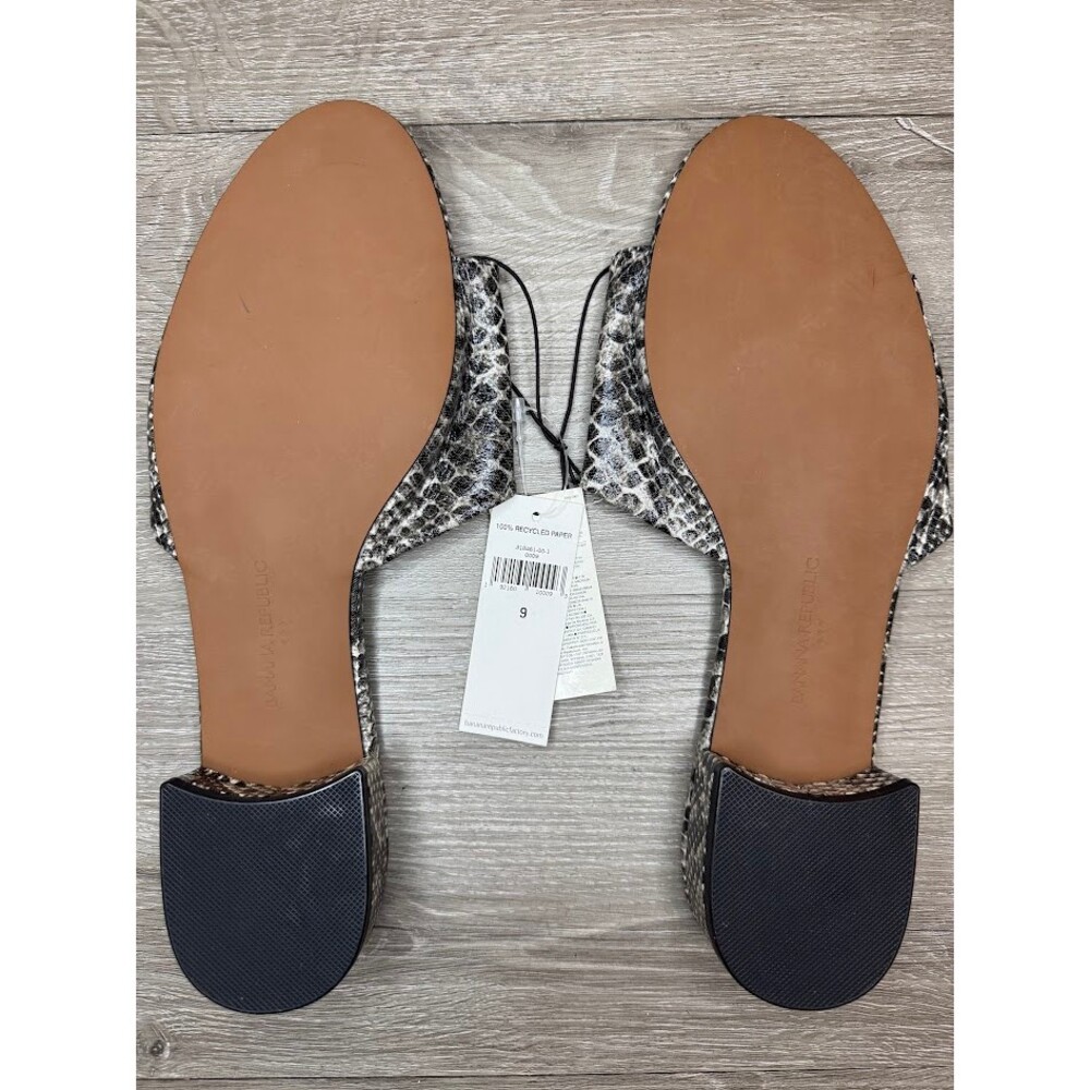 Banana Republic Snake Print Mule Heels Women’s Size 9 Block Heel Slides - Picture 3 of 3